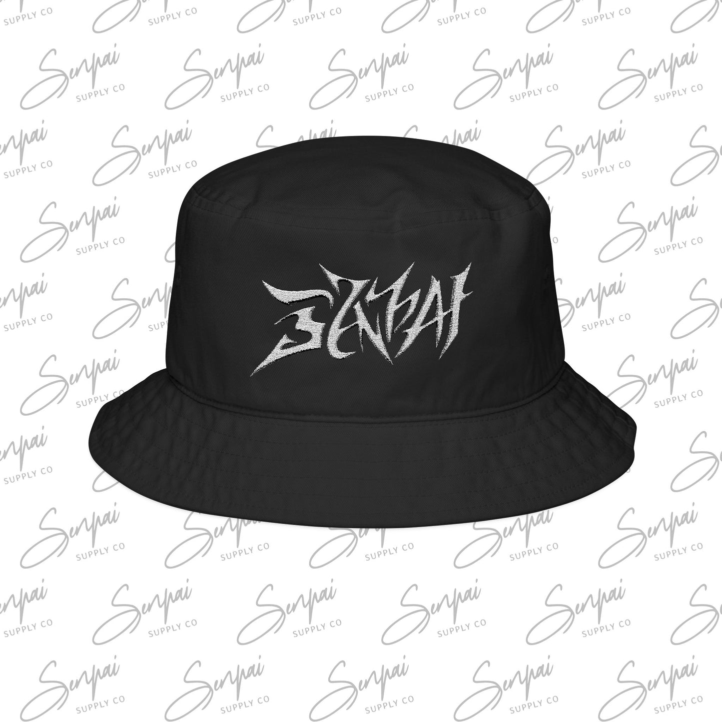 Embroidered 'SENPAI' Graphic Bucket Hat — Streetwear Casual Sun Hat